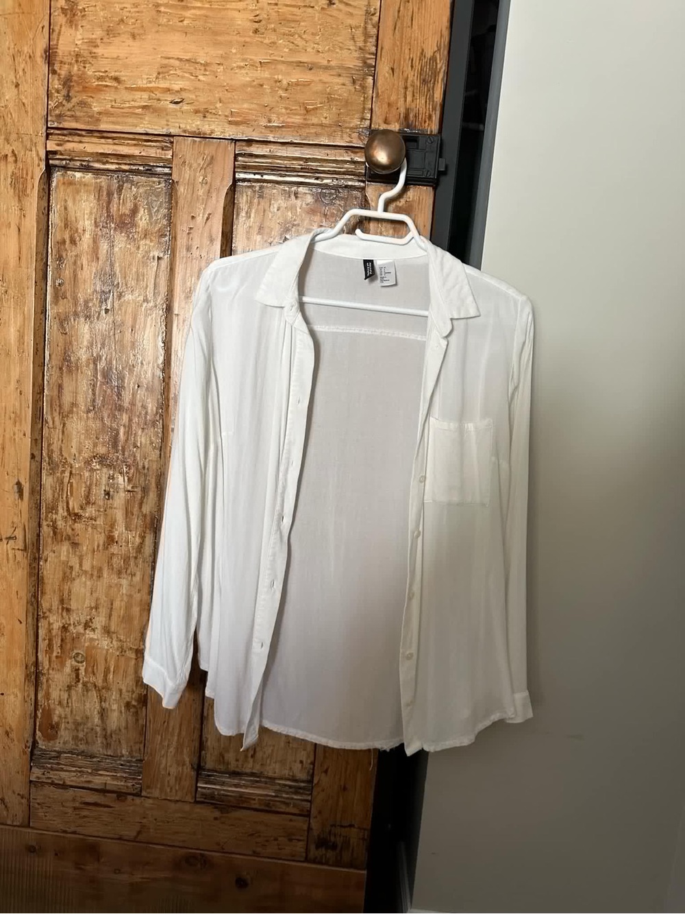 Lightweight White Button-Up Shirt - Men's Casual Layering Top